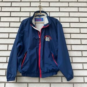 Vintage Dunbrooke Sport Castaway Yacht Club Sailing Jacket Blue Red Medium